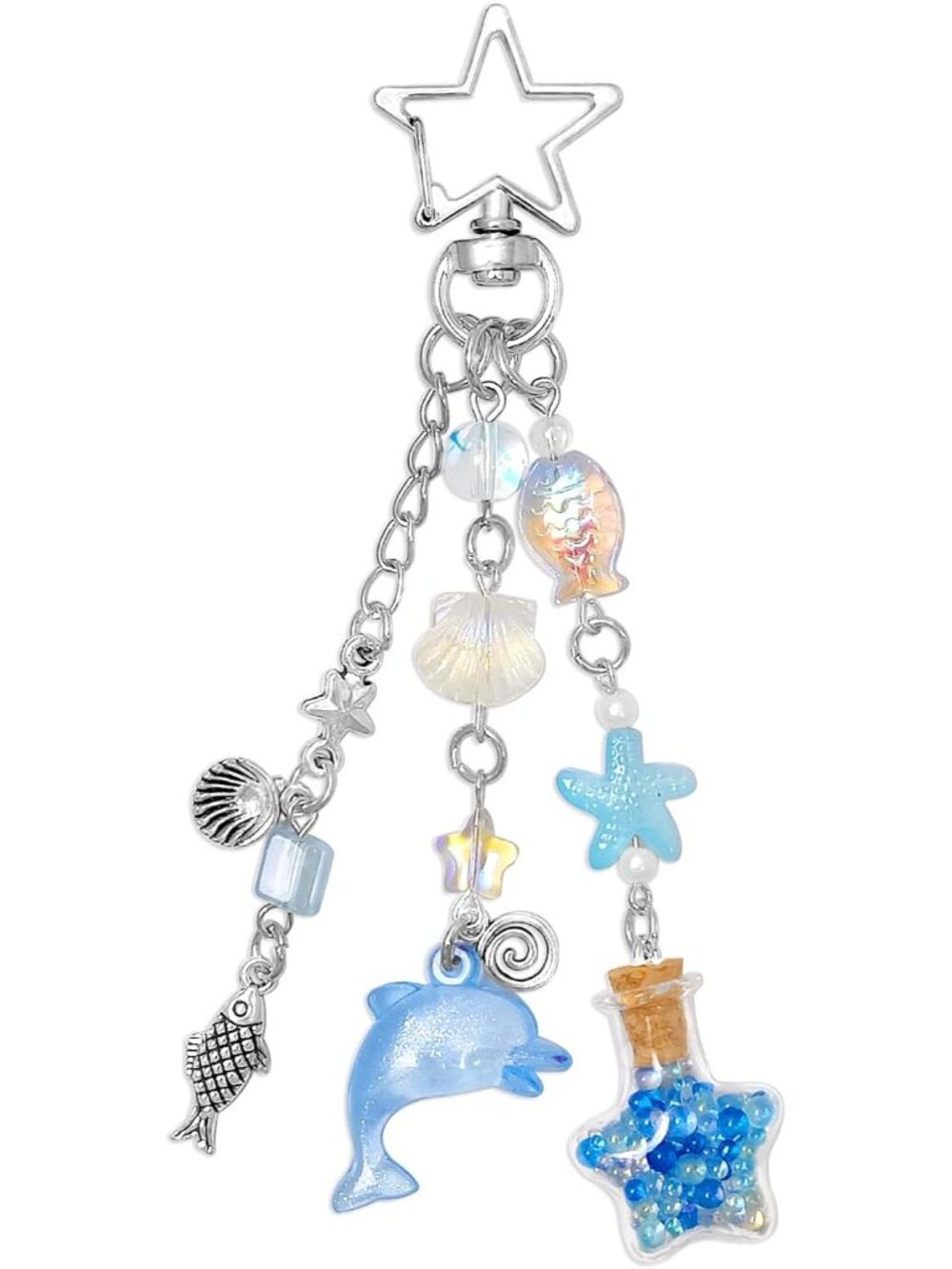 Y2K Aesthetic Keychains for Women Cute Flowers Star Cake Jellyfish Keychins Char